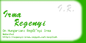 irma regenyi business card